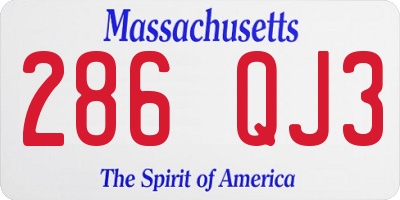 MA license plate 286QJ3