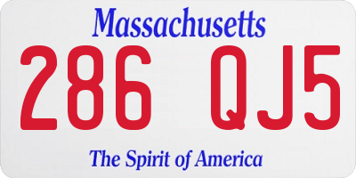 MA license plate 286QJ5
