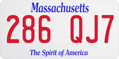 MA license plate 286QJ7