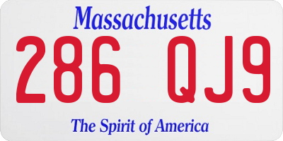 MA license plate 286QJ9