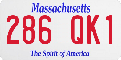 MA license plate 286QK1
