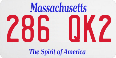 MA license plate 286QK2