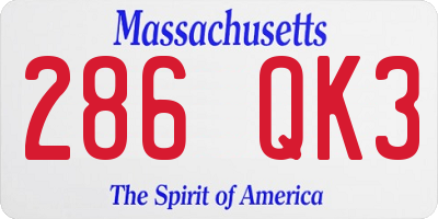 MA license plate 286QK3