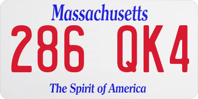 MA license plate 286QK4