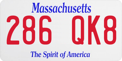 MA license plate 286QK8