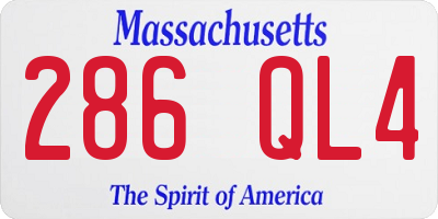 MA license plate 286QL4