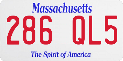 MA license plate 286QL5