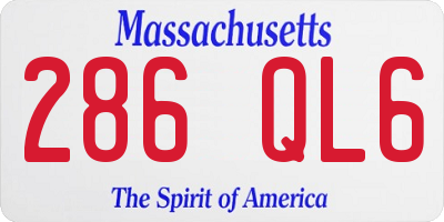 MA license plate 286QL6