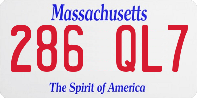 MA license plate 286QL7