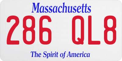 MA license plate 286QL8