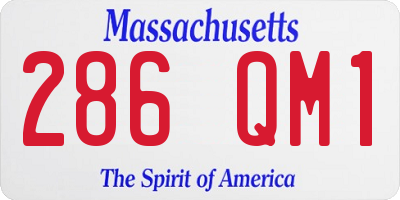 MA license plate 286QM1