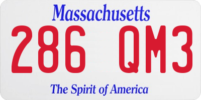 MA license plate 286QM3