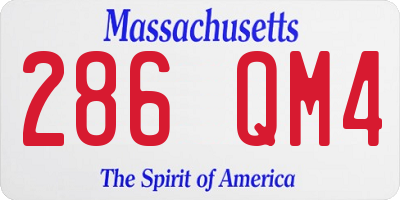 MA license plate 286QM4