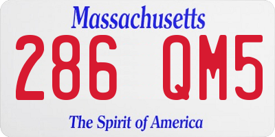 MA license plate 286QM5
