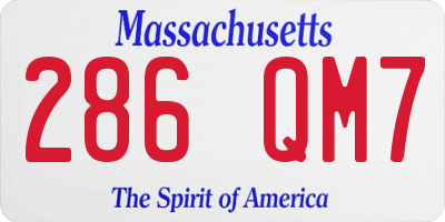MA license plate 286QM7