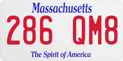 MA license plate 286QM8