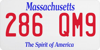 MA license plate 286QM9