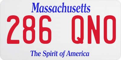 MA license plate 286QN0