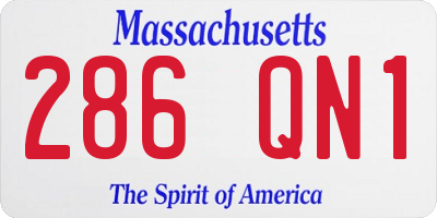 MA license plate 286QN1