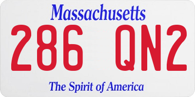 MA license plate 286QN2