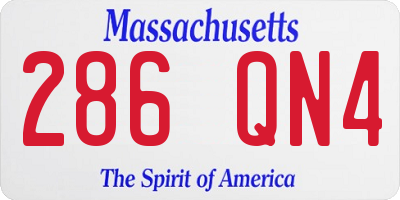 MA license plate 286QN4