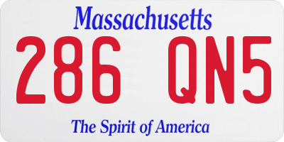 MA license plate 286QN5