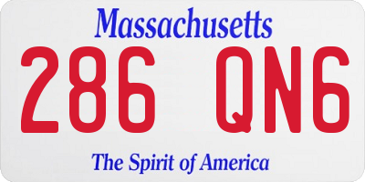 MA license plate 286QN6