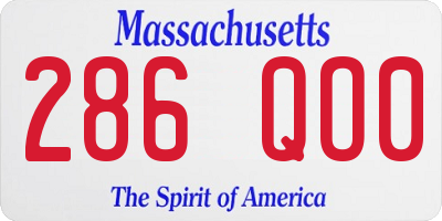 MA license plate 286QO0