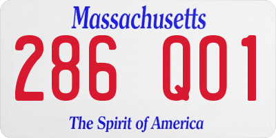 MA license plate 286QO1