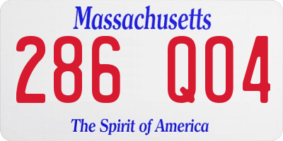 MA license plate 286QO4