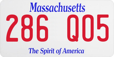 MA license plate 286QO5