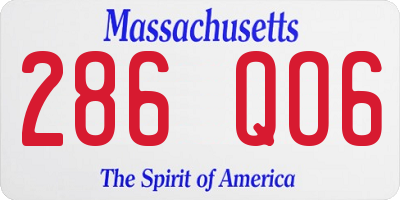 MA license plate 286QO6