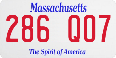 MA license plate 286QO7