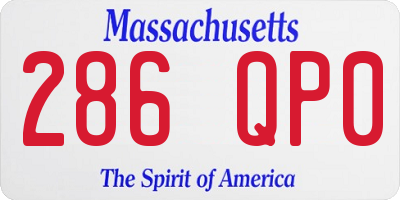 MA license plate 286QP0