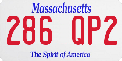 MA license plate 286QP2