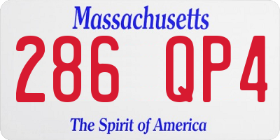 MA license plate 286QP4
