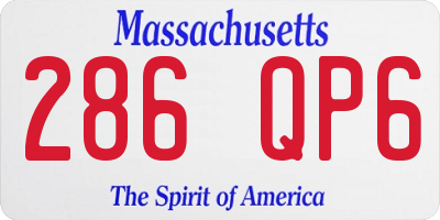MA license plate 286QP6