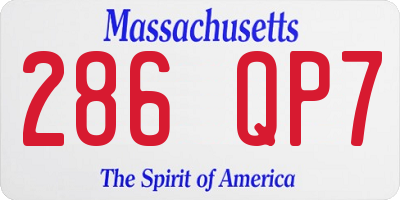 MA license plate 286QP7