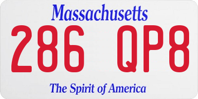 MA license plate 286QP8