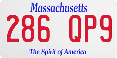 MA license plate 286QP9