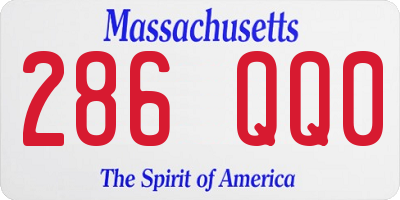 MA license plate 286QQ0