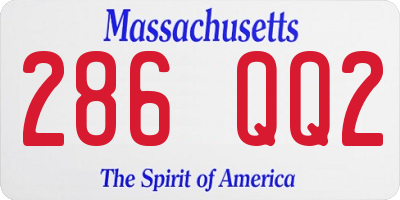 MA license plate 286QQ2