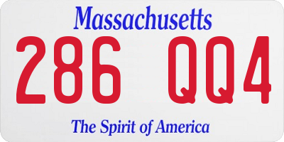 MA license plate 286QQ4