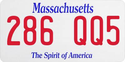 MA license plate 286QQ5