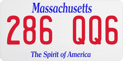 MA license plate 286QQ6