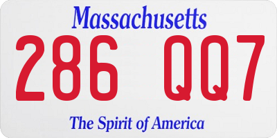 MA license plate 286QQ7