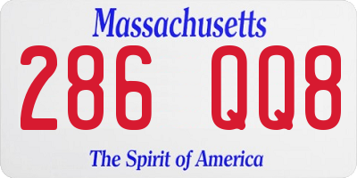 MA license plate 286QQ8