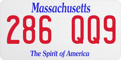 MA license plate 286QQ9