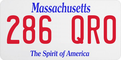 MA license plate 286QR0