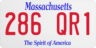 MA license plate 286QR1